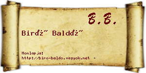 Biró Baldó névjegykártya